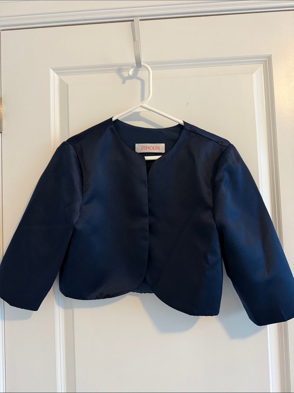 JJ’s House L navy 3/4 sleeve shrug